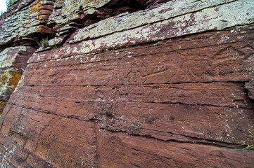 Rock painting. On the banks of the Yenisei