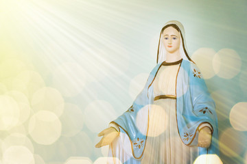 statue of Our Lady of grace Virgin Mary in the church