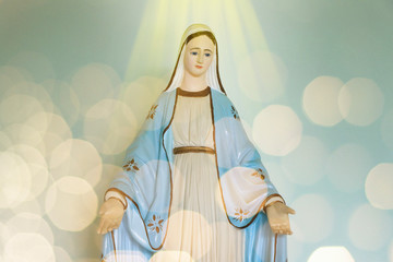 statue of Our Lady of grace Virgin Mary in the church