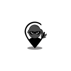 Cute ninja character design template with pins