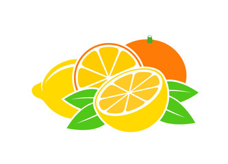 Lemon logo. Isolated lemon on white background