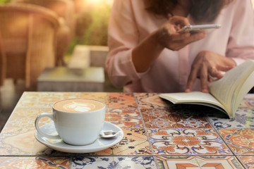 Sensitive Focus Coffee and the woman's life style