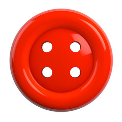 Red Button Isolated on White Background
