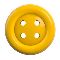 Yellow Button Isolated on White Background