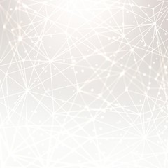 Wonderful brilliance web pattern. Bright light silver blur background. White shiny information technology graphic. Magical interactive texture. Fantastic link system structure. Web abstract pattern.