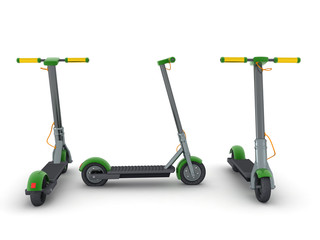 3D Rendering of scooter seen from different angles