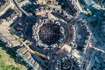 Big city, aerial view. High-rise residential construction.