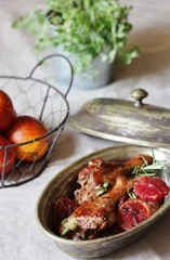 with red orange recipe. chicken with red orange. The second dish. canned stewed meat. orange Sicilian. keto recipe