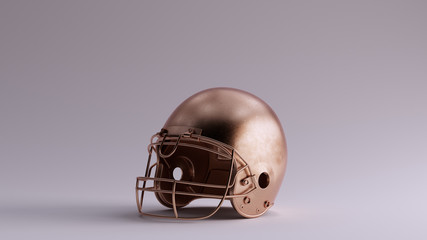 Fototapeta na wymiar Bronze American Football Helmet 3d illustration 3d render 
