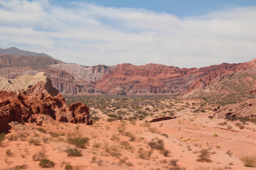 Sublime landscape of red rocks, Quebrada de las Conchas, Argentina