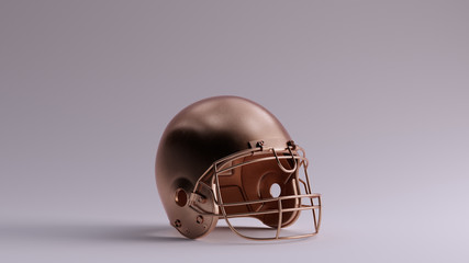 Fototapeta na wymiar Bronze American Football Helmet 3d illustration 3d render 