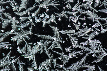 Frost pattern black background abstract