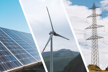 Erneuerbare Energie Infrastruktur Collage