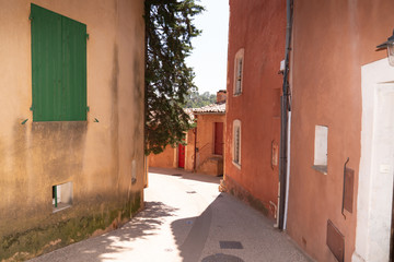 Roussillon beautiful French village alley colorful locally mined ochre  france