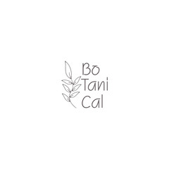 Botanical Logo Template elegant, hand drawn, leaf, simple, wedding, spa and beauty salon, boutique, organic shop