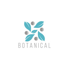Botanical Logo Template elegant, hand drawn, leaf, simple, wedding, spa and beauty salon, boutique, organic shop
