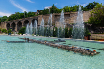 Beautiful showy fountain in the park, Tbilisi