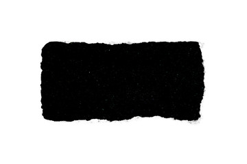 A hole in paper with torn edges close-up isolated with a black background inside with colorful space stars in the universe. A hole in paper with a view of the cosmos of the universe.