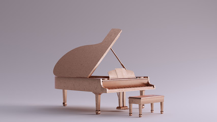 Bronze Grand Piano 3d illustration 3d render  © paul