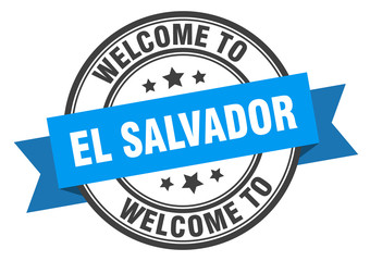 Obraz premium El Salvador stamp. welcome to El Salvador blue sign