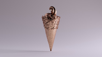 Bronze Gourmet Ice Cream Front View 3d illustration 3d render	