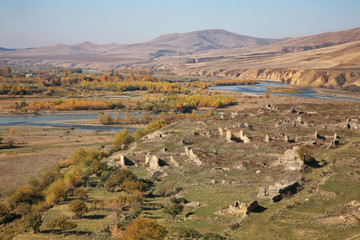 Kura river at Uplistsikhe near Gori. Shida Kartli region. Georgia