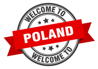 Obraz premium Poland stamp. welcome to Poland red sign
