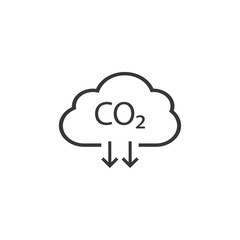 Co2, ecology, cloud icon. Vector illustration, flat design.