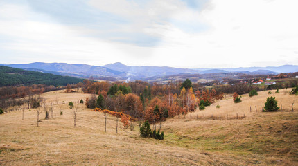 Fototapeta na wymiar Panoramic View of the Mountain Natural Landscape