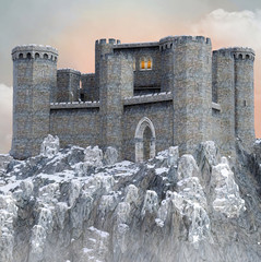 Fairytale princess castle of an ancient kingdom &ndash; 3D illustration