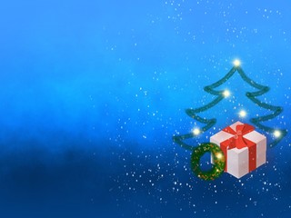 Christmas background, snowflakes holiday blue color