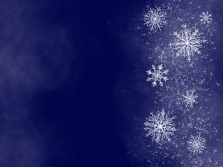 Fototapeta na wymiar Christmas background, snowflakes holiday blue color