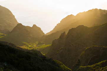 Fototapeta na wymiar Mountains around famous Masca village on Tenerife