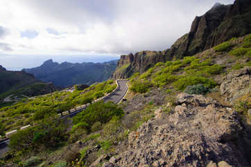 Fototapeta na wymiar Mountains around famous Masca village on Tenerife