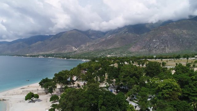 aerial haiti shoreline