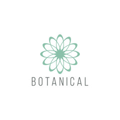Botanical Logo Template elegant, hand drawn, leaf, simple, wedding, spa and beauty salon, boutique, organic shop