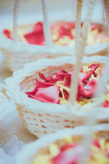Wedding ceremony decorated with colorful flowers