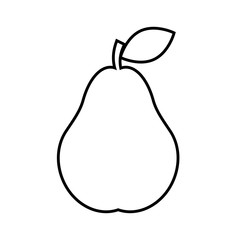 Pear Icon isolated on white background. Black and white Pear symbol flat style for your web site design and logo, app, UI. Vector illustration