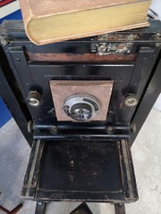 details of old bellows camera