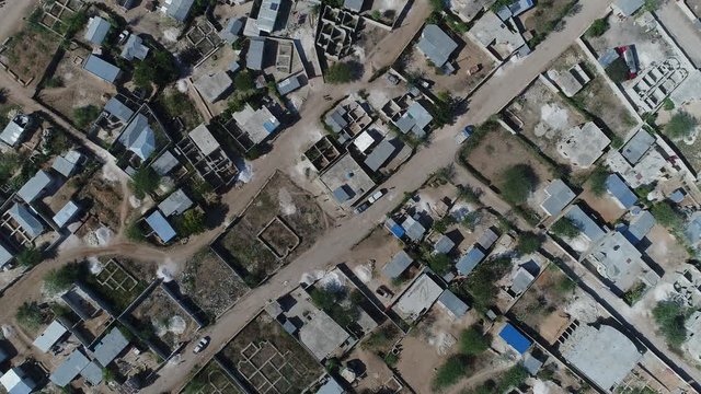aerial view of third world country