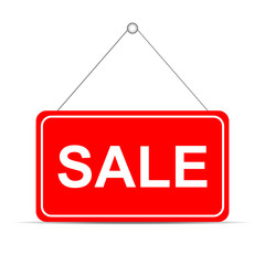 Sale signboard on white background vector illustration. EPS 10