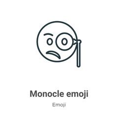 Monocle emoji outline vector icon. Thin line black monocle emoji icon, flat vector simple element illustration from editable emoji concept isolated on white background