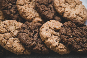 homemade oatmeal cookies with hazelnuts 