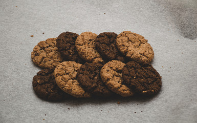 homemade oatmeal cookies with hazelnuts 