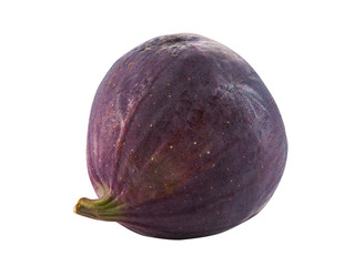 Purple fig isolated on white with copy space for text or images. Soft, sweet fruit, skin is very...