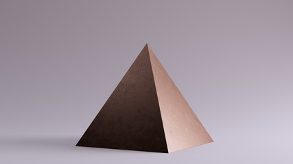 Bronze Pyramid 3d illustration 3d render	