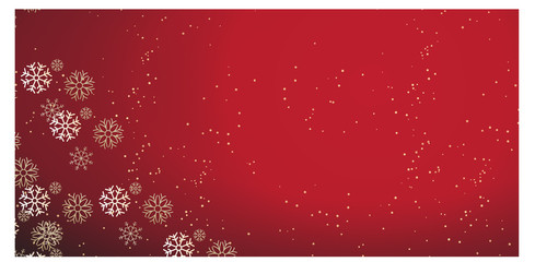 Obraz na płótnie Canvas Red christmas background with falling snowflakes copyspace