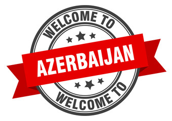 Fototapeta premium Azerbaijan stamp. welcome to Azerbaijan red sign