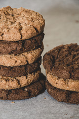 homemade oatmeal cookies with hazelnuts 