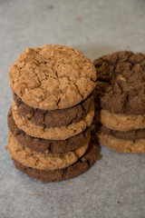 homemade oatmeal cookies with hazelnuts 